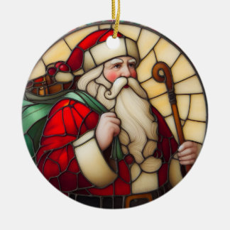 Cerámica Adorno de Navidad de Santa de Vidrio Falso Teñido 