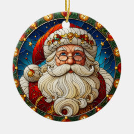 Cerámica Adorno de Navidad de Santa de Vidrio Falso Teñido 