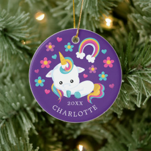 Cerámica Adorno de Navidad de Unicornio Bonito