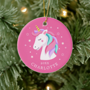 Cerámica Adorno de Navidad de Unicornio Dulce