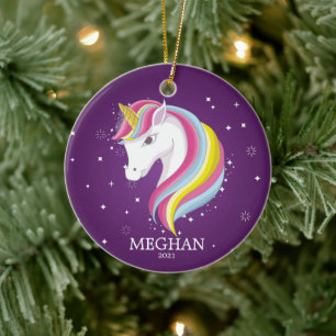 Cerámica Adorno de Navidad de Unicornio Mágico