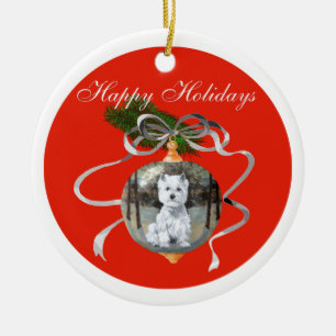 Cerámica Adorno de Navidad de Westies