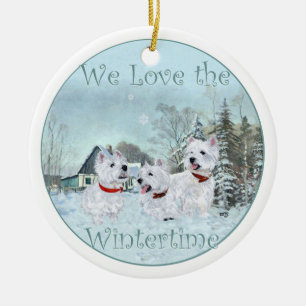 Cerámica Adorno de Navidad de Westies