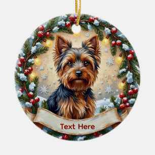 Cerámica Adorno de Navidad de Yorkshire Terrier