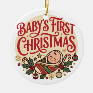 Cerámica Adorno de Navidad del Primer Cumpleaños del Bebé