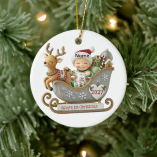 Cerámica Adorno de Navidad del Primer Cumpleaños del Bebé