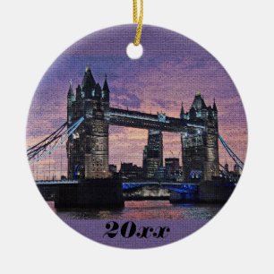 Cerámica Adorno de Navidad del Puente de la Torre de Londre