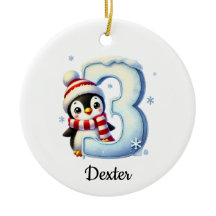 Adorno de Navidad del tercer pingüino lindo 