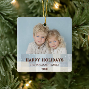 Cerámica Adorno de Navidad Elegante Foto de Familia