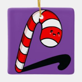 Cerámica Adorno de Navidad en forma de bastón de caramelo �