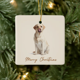 Cerámica Adorno de Navidad Feliz con Foto de Perro Personal