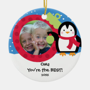 Cerámica Adorno de Navidad Foto Pingüino Oma