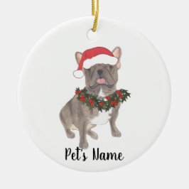 Cerámica Adorno de Navidad Frenchie Gris Azul