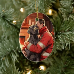 Cerámica Adorno de Navidad Gran Danés, Regalo de Memorial d