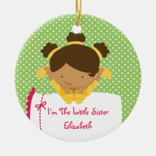 Cerámica Adorno de Navidad Hermana Menor Dulce Niña