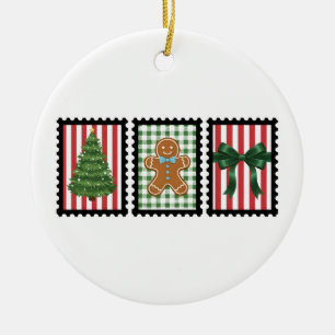 Cerámica Adorno de Navidad lindo, adorno de pan de jengibre