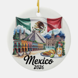 Cerámica Adorno de Navidad México 2026, Recuerdo de Viaje