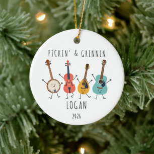 Cerámica Adorno de Navidad para Amante de Música Personaliz