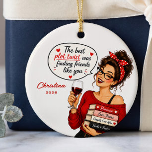 Cerámica Adorno de Navidad para Amigo del Club de Lectura