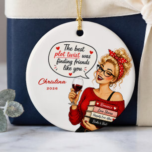 Cerámica Adorno de Navidad para Amigo del Club de Lectura