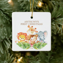 Cerámica Adorno de Navidad para bebé Animales de Safari