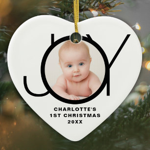 Cerámica Adorno de Navidad para bebé personalizado en blanc
