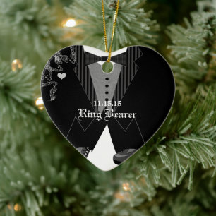 Cerámica Adorno de Navidad para boda con anillo de Disco