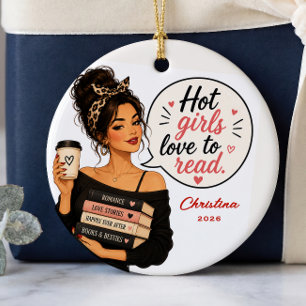 Cerámica Adorno de Navidad para Chicas que Aman Leer