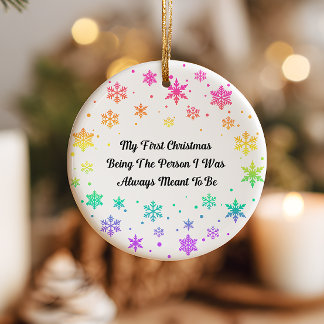 Cerámica Adorno de Navidad para el Día del Orgullo LGBTQ Ar