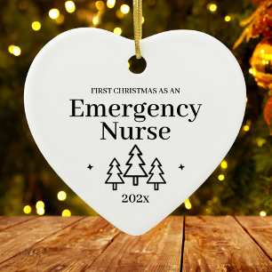 Cerámica Adorno de Navidad para Enfermera de Emergencia por