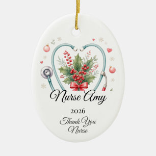 Cerámica Adorno de Navidad para Enfermera Personalizado con