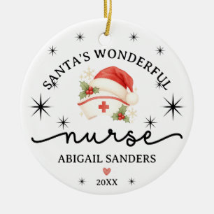 Cerámica Adorno de Navidad para Enfermera Regalo Personaliz