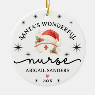 Cerámica Adorno de Navidad para Enfermera Regalo Personaliz