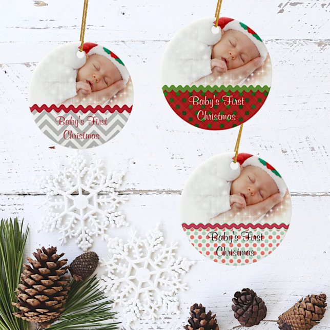 Cerámica Adorno de Navidad para foto de bebé en su primera  (Subido por el creador)