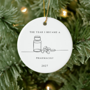 Cerámica Adorno de Navidad para graduación de farmacéutico