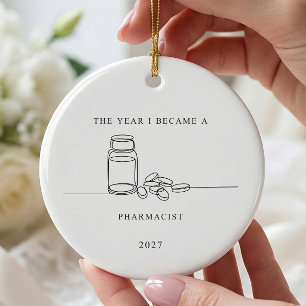 Cerámica Adorno de Navidad para graduación de farmacéutico