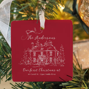 Cerámica Adorno de Navidad para la Primera Casa Personaliza