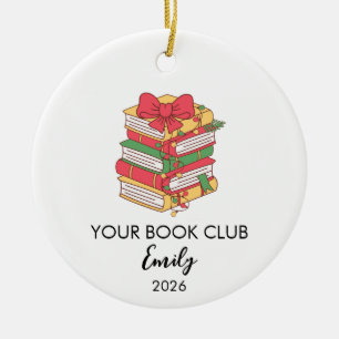 Cerámica Adorno de Navidad para Lector Bibliotecario Maestr