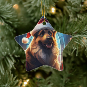 Cerámica Adorno de Navidad para mascota Pastor Alemán, rega
