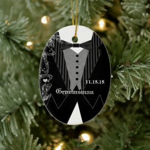 Cerámica Adorno de Navidad para Padrino de Boda