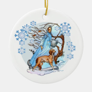 Cerámica Adorno de Navidad Paseo de Invierno