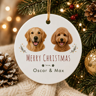 Cerámica Adorno de Navidad personalizado con 2 fotos de mas
