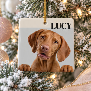 Cerámica Adorno de Navidad personalizado con foto de perro 