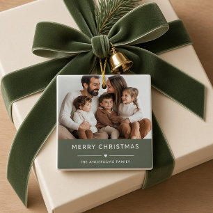 Cerámica Adorno de Navidad Personalizado con Foto Familiar