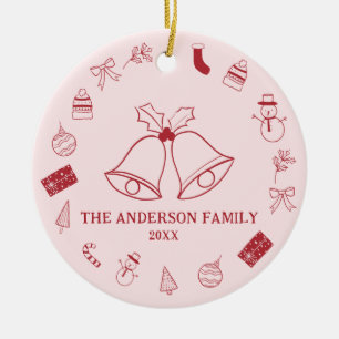 Cerámica Adorno de Navidad personalizado con foto minimalis