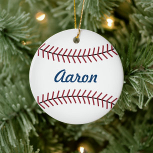 Cerámica Adorno de Navidad personalizado de béisbol