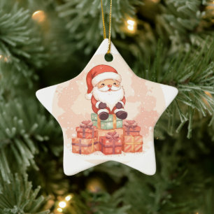 Cerámica Adorno de Navidad personalizado de dos caras reno