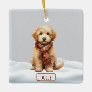Cerámica Adorno de Navidad personalizado de Golden Doodle d