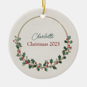 Cerámica Adorno de Navidad Personalizado de Lujo Discreto