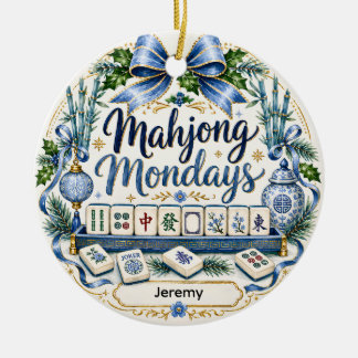 Cerámica Adorno de Navidad personalizado de Mahjong